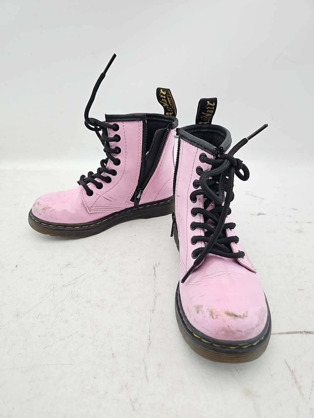 Dr. Martens Pink Patent Leather Kids Boots